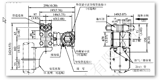 EJA115型微小流量變送器管件圖